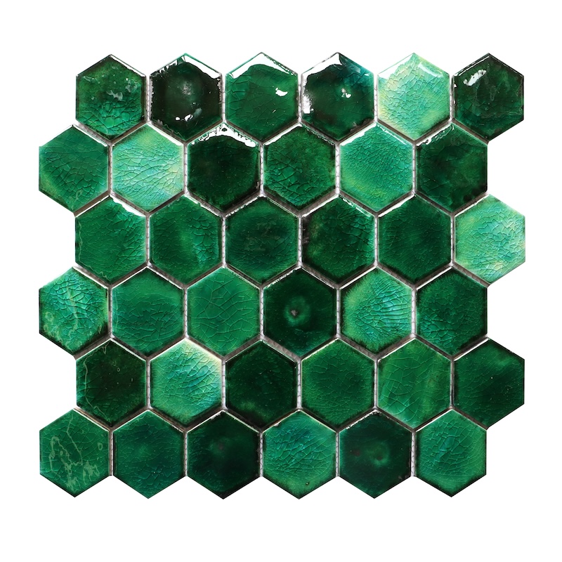 Akazu Porcelain Mosaic Emerald Tile